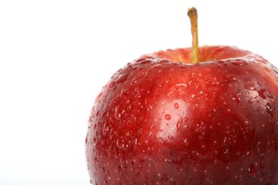 Cherry red summer apple isolated on white Cherry red summer apple isolated on white